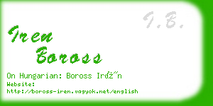 iren boross business card